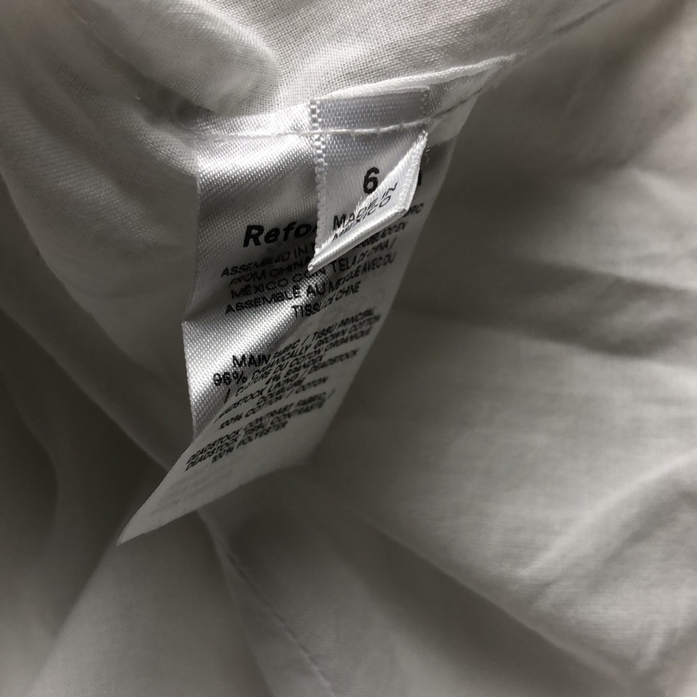 Reformation White Tie-Shoulder Mini Dress Size 6 - Picture 11 of 11